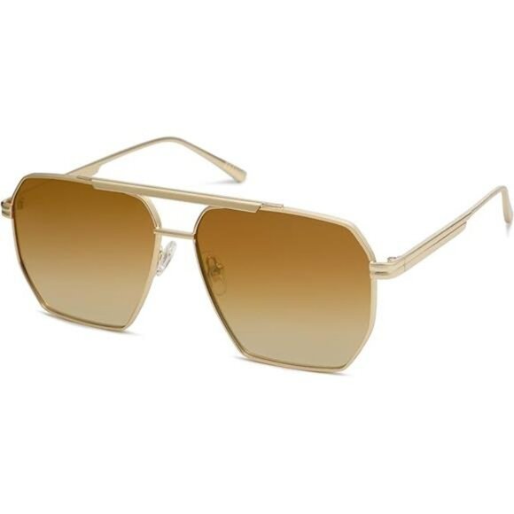 Oversized Square Polarized Sunglasses Retro Metal Frame UV400 Unisex Shades - Picture 6 of 6